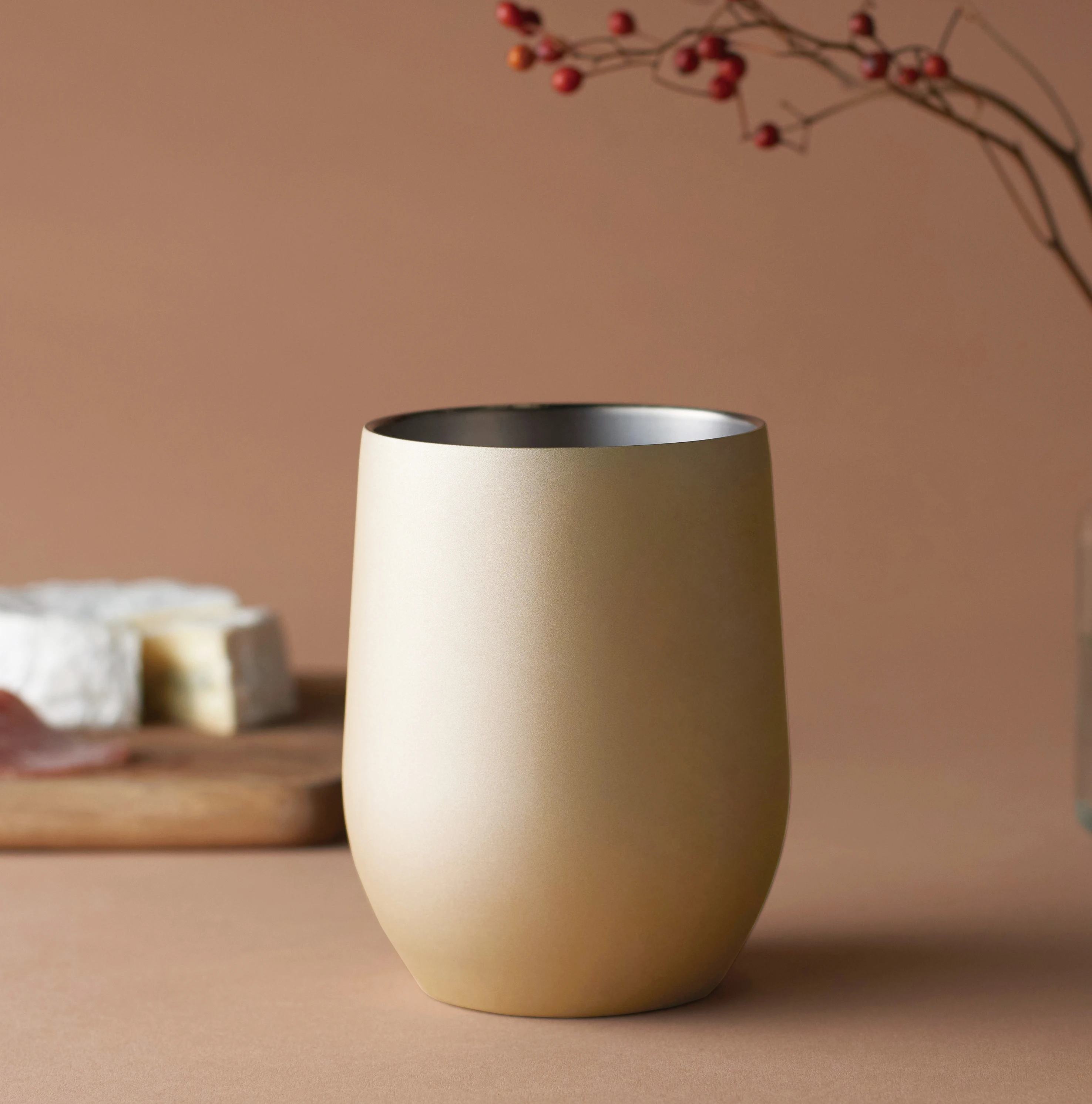 Vacuum stainless steel thermo tumbler 390ml(Champagne Gold)