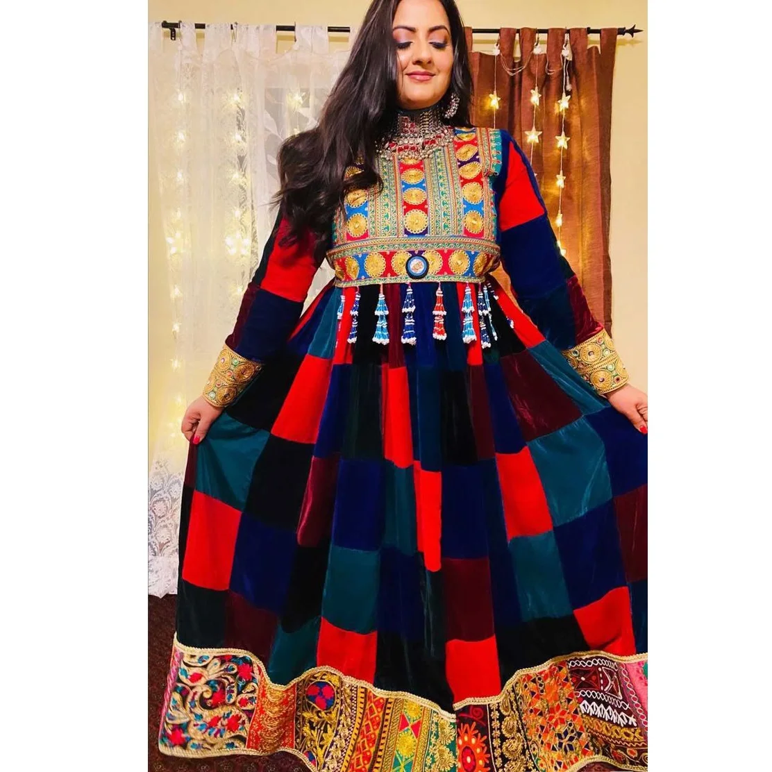 new hot design afghan vintage kuchi pashtun tribal gypsy dress Afghani Kuchi Dresses Afghani suit frock long dress IQ.WAL.AF.106