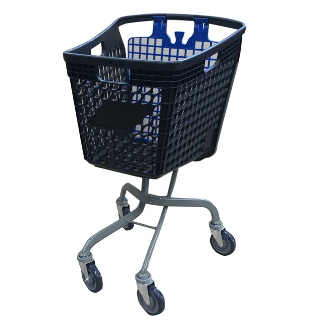 Hot selling 100L loop plastic wrap around handle supermarket  shopping trolley cart  for euro store fixtures
