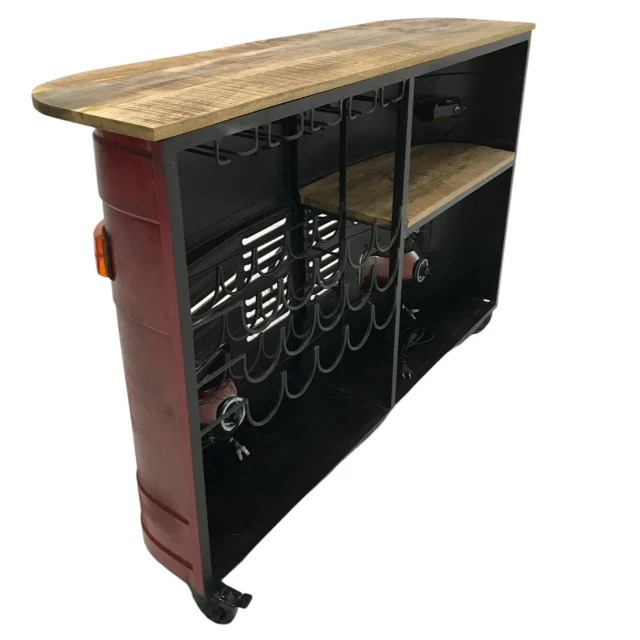 Black tata truck bar cabinet with Solid Wood rustic top bar tables with metal base living room cabinets Industrial bar chairs
