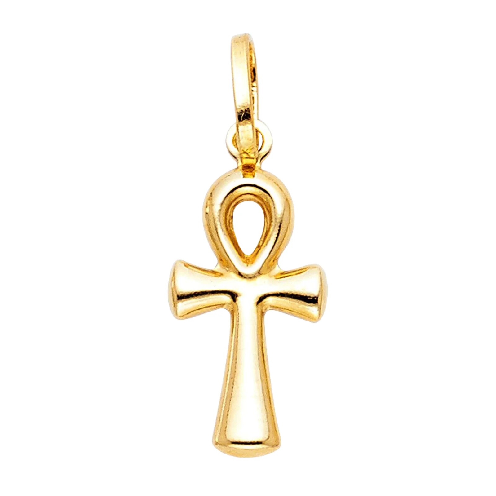 14k Yellow Gold Plated Timeless Ankh Treasure Egyptian Eternity Charm Cross religious Pendant