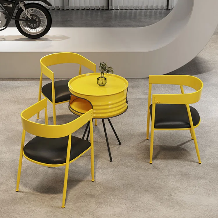 Industrial style restaurant bar table and chair combination cafe dining table and chairs rest area negotiation table