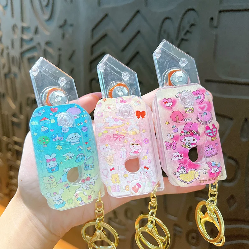 Sanrio cartoon Koulomi flashing light radish knife key chain net red decompression toy key chain gift