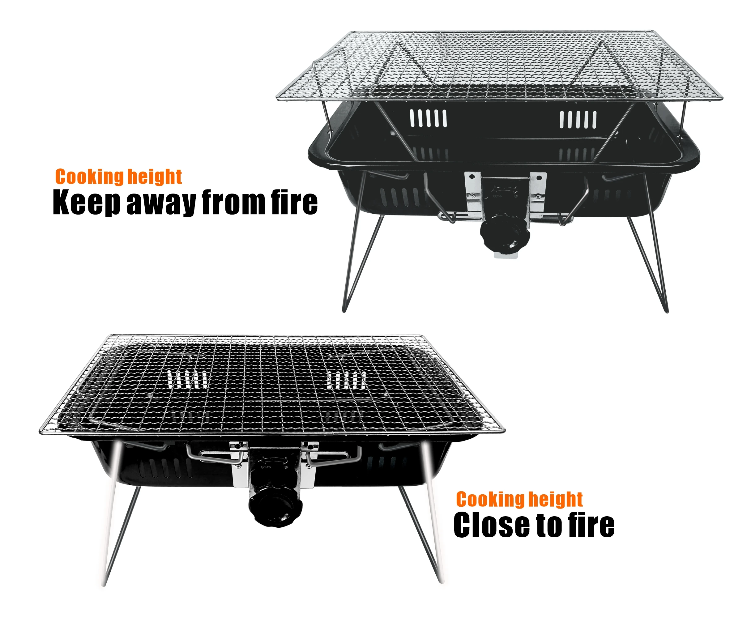 Quality Guaranteed Easy To Install Portable Outdoor camping BBQ Charcoal Grills Foldable Height Adjustable Grills Barbecue