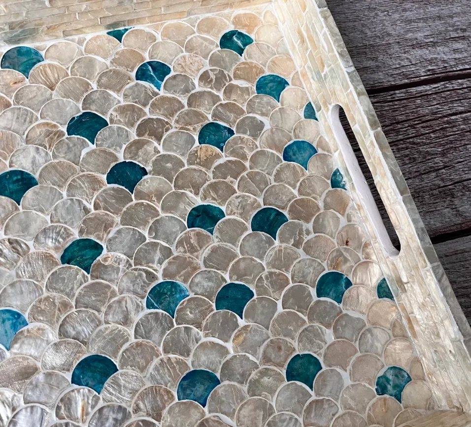 Wholesaler High end quality best selling set of special newest designed MOP serving Tray from Vietnam