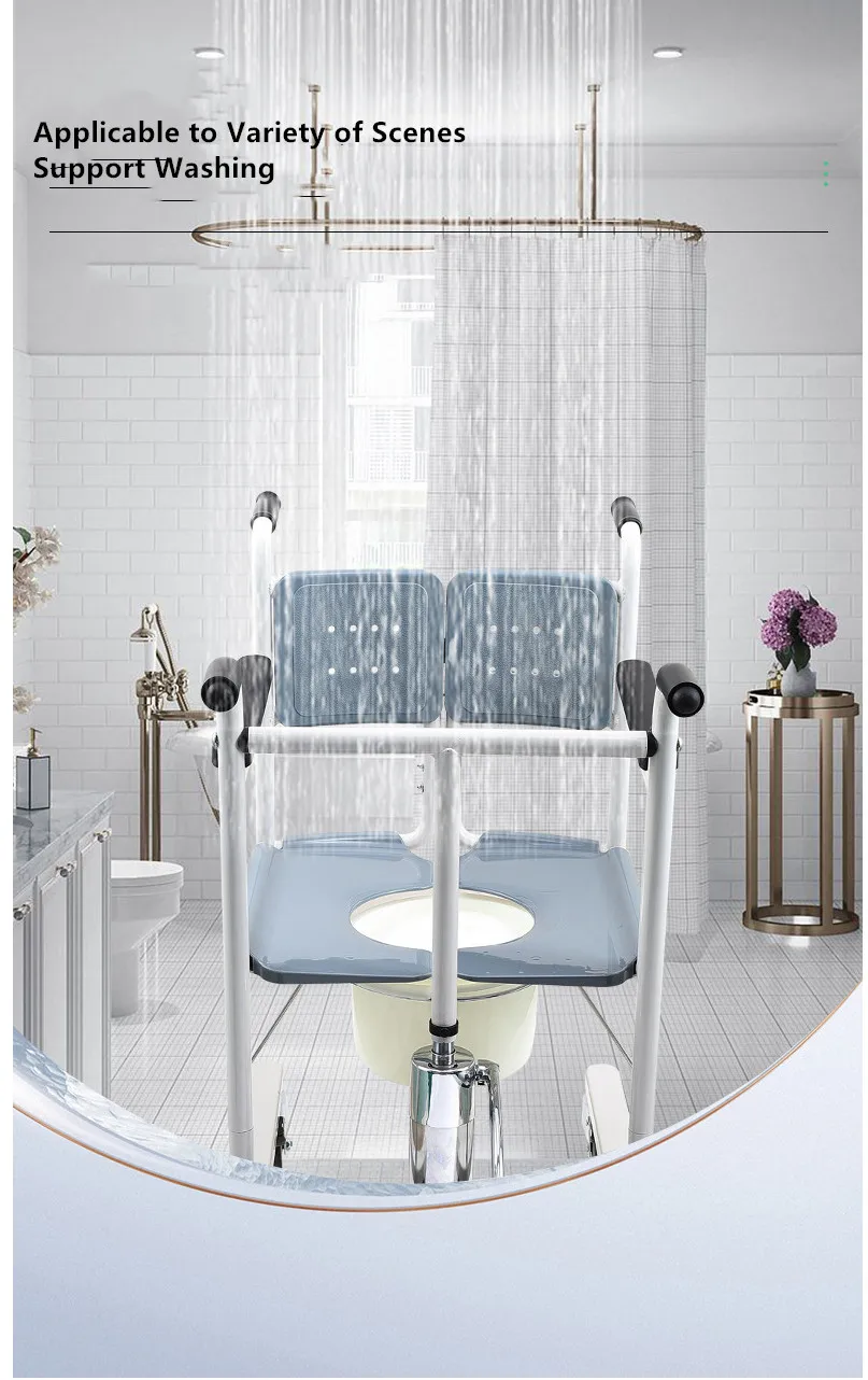 hot sale new Home patient transfer lift bathroom shower wheelchair with toilet lift aid for elderly people to transfer