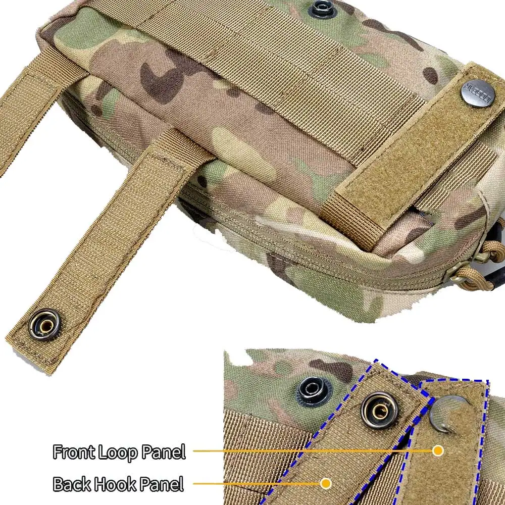 Abdominal Drop Pouch Dual-Purpose Carrying Kit EDC Bag with MOLLE Hook and Loop Panels use for Vest