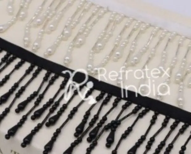 Good Quality Bead Fringes Lace Decoration White Red Tassel Fringe For Decorative at Best Price and Multi Color