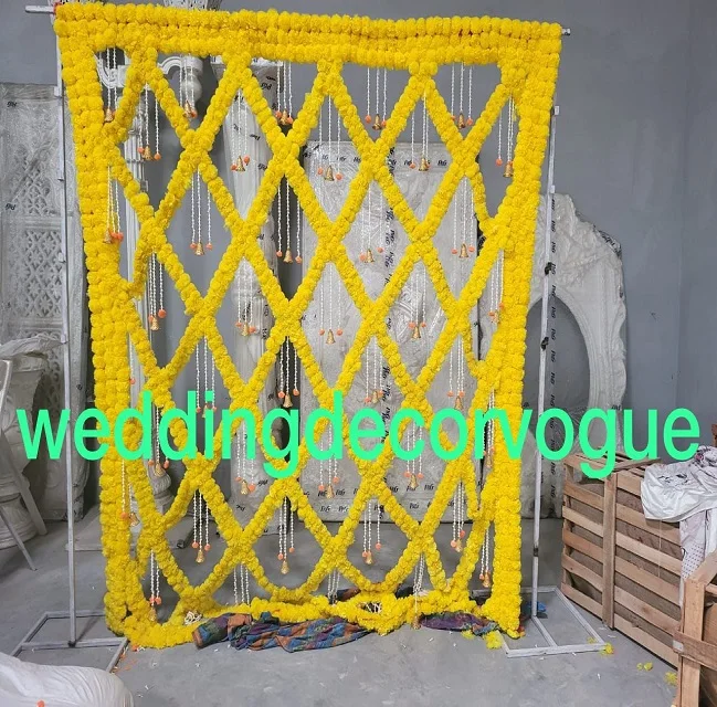 back drop Long Strings Marigold Garlands Artificial Flower Hanging, Decorative Indian Wedding Flowers