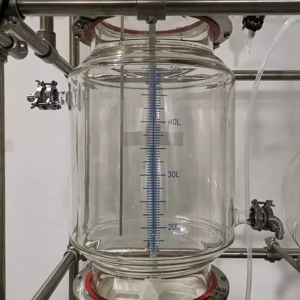 Мешалка с двухслойным химическим хрустальным резервуаром реакции 20 л, 50 л, стеклянный реактор с покрытием с охладителем