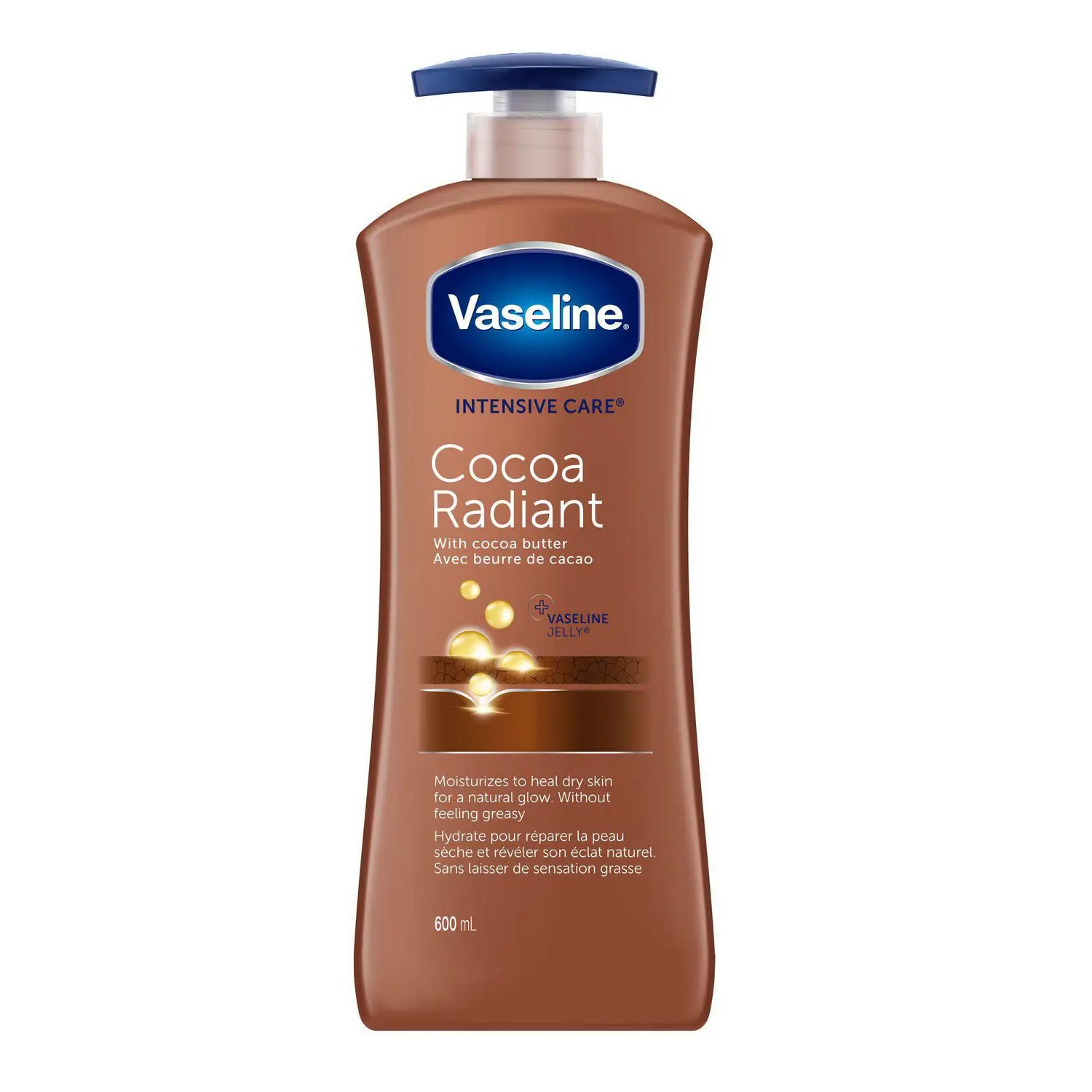Vaseline Intensive Care Cocoa Radiant Lotion, 20.3 Oz Bundled with Moisturizing Healing Jelly Cocoa Butter