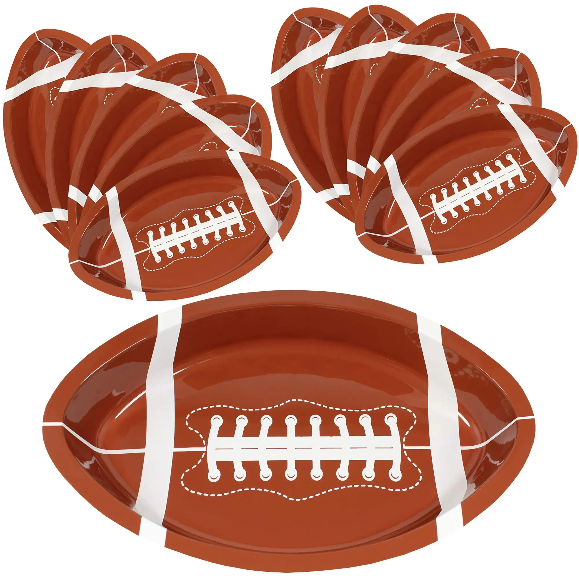 10 Pcs Folding Football Snack Trays Football Party Decorations Reusable Wedding Chip Trays Customized Party Kit Party Plates