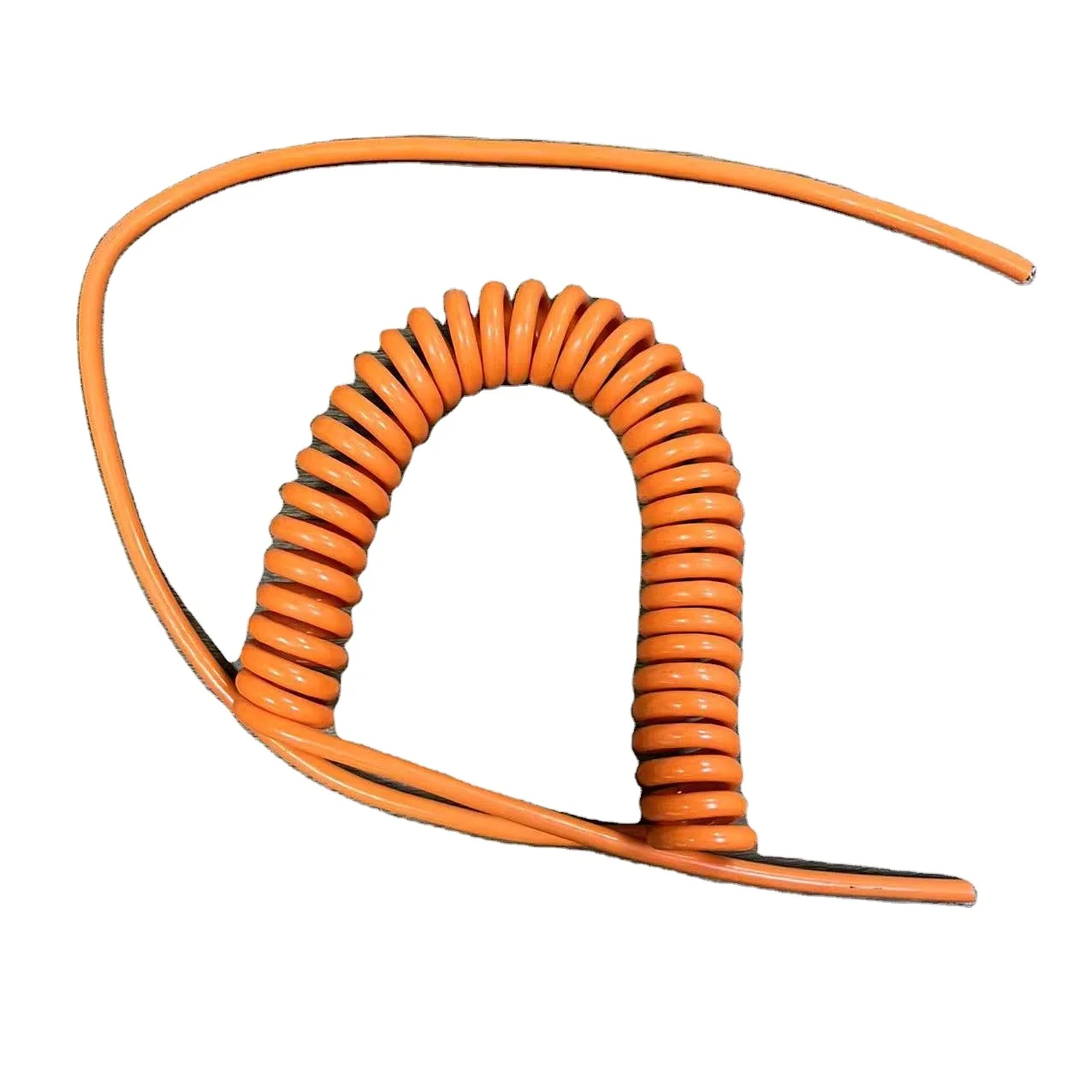 OEM ODM 7 core bright surface handle wire PU spring cable  multi-core processing custom spiral wire