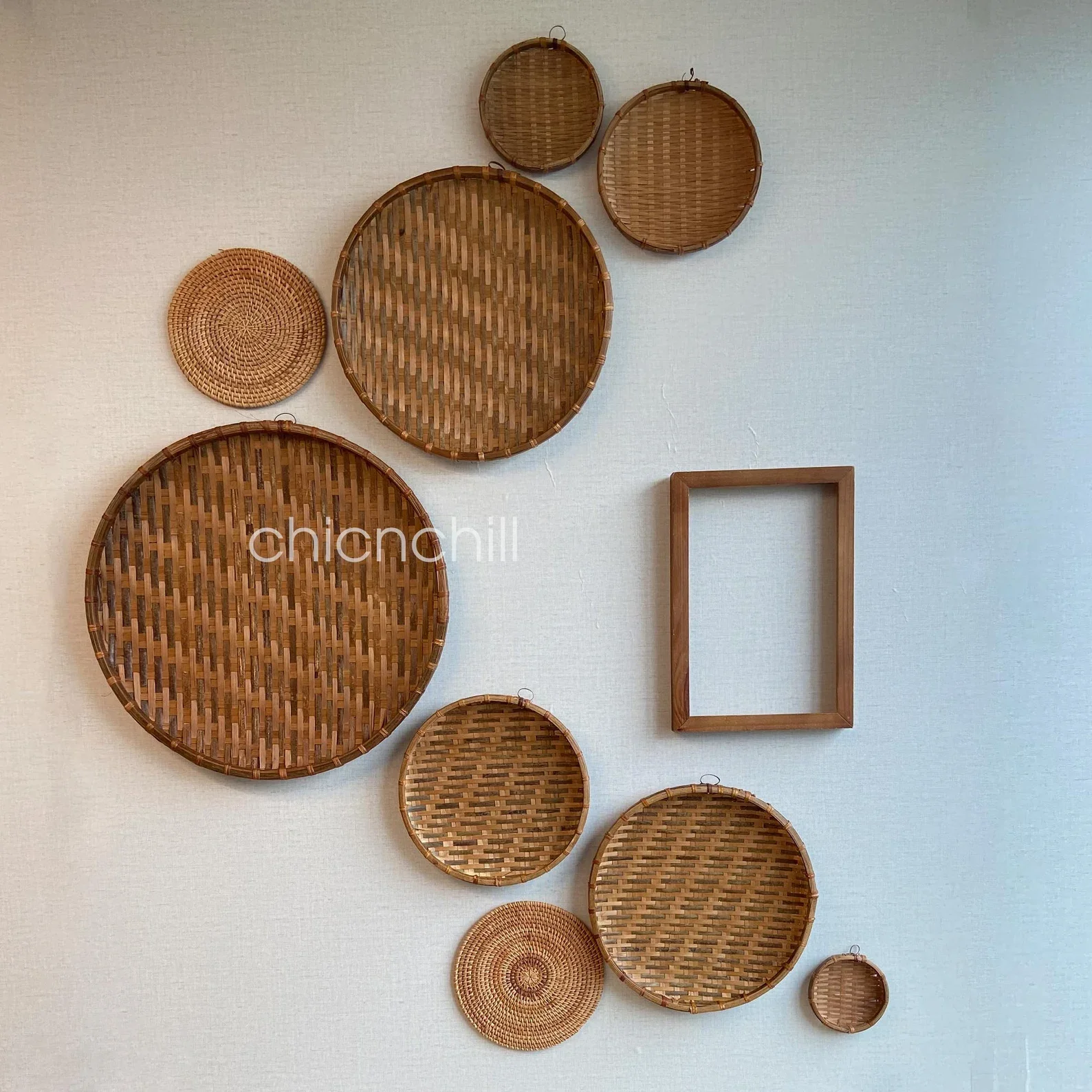 Wholesales Top Choi Amazon 2022 Boho Wall Basket Set Perfect for trendy home decor all natural made in Vietnam