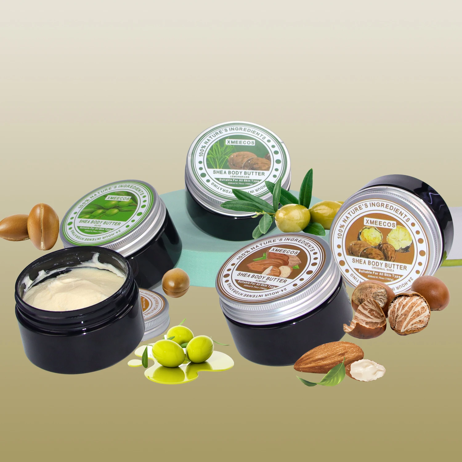 Wholesale Organic African 100% Pure Vegan Whipped Shea Butter Body Cream Moisturizing Argan Oil Body Butter