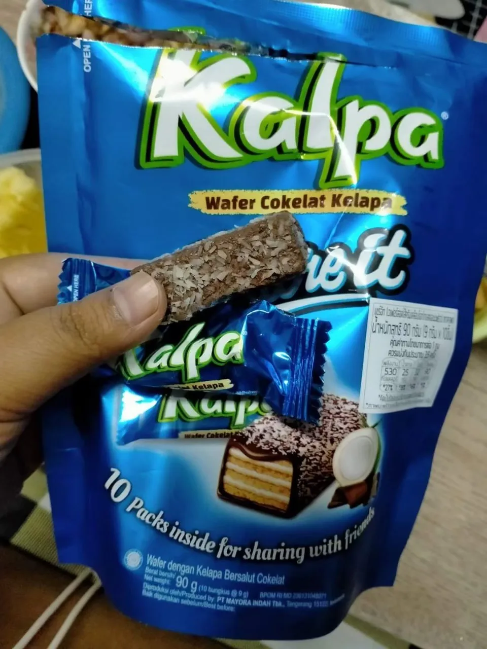 Chocolate Coated Wafers Share it Popular wafers filled with cream, chocolate and coconut