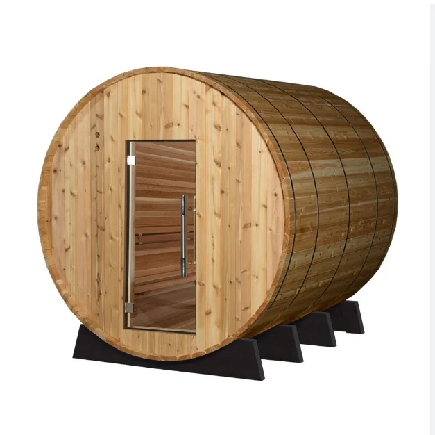 Sauna Barrel With Vestibule 4 Person Bath Steam And Model E7 Ergo-series Sauna Barrel