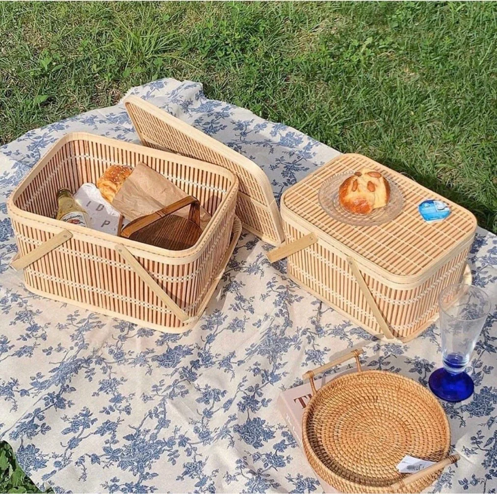 Factory Custom Picnic Baskets Shopping Storage Baskets Wicker Picknick Korb Picnic Basket