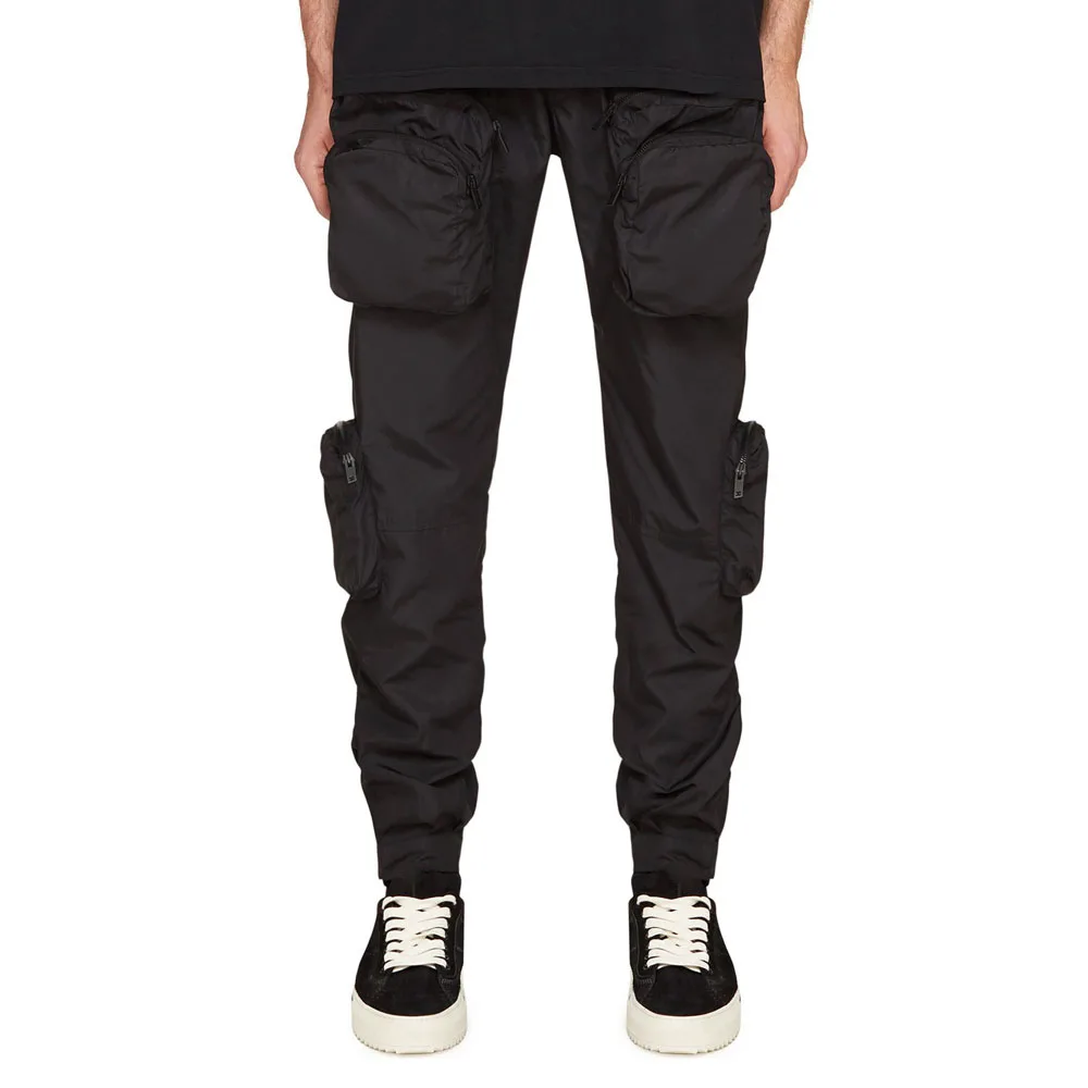 Wholesale Black 6 Pocket Mens Cargo Trousers Pants Mens Slim Jogger Custom Men Casual Plain OEM Pockets Trouser