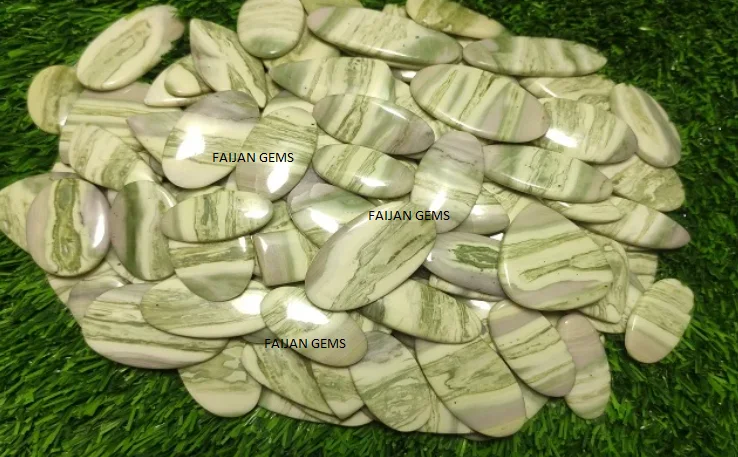 Serpentine Gemstone- Wholesale Lot Green Serpentine Cabochon Flat Back Bulk Serpentine Cabs lot for Making Jewelry Loose stone