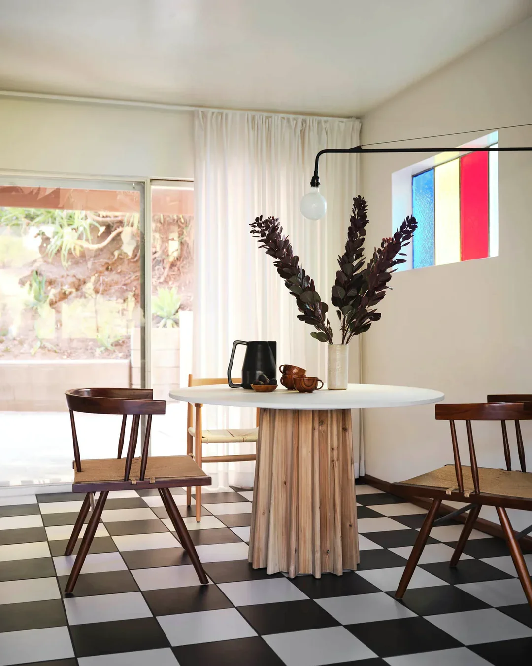 luxury style pine wood base oak desktop round shape dining table wood dining table for dining room