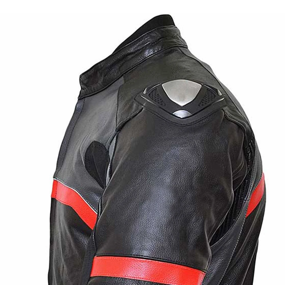 Men Biker Vintage Motorcycle Racer Moto Leather Jacket Real Genuine Leather Racing Motorbike Jackets Padded