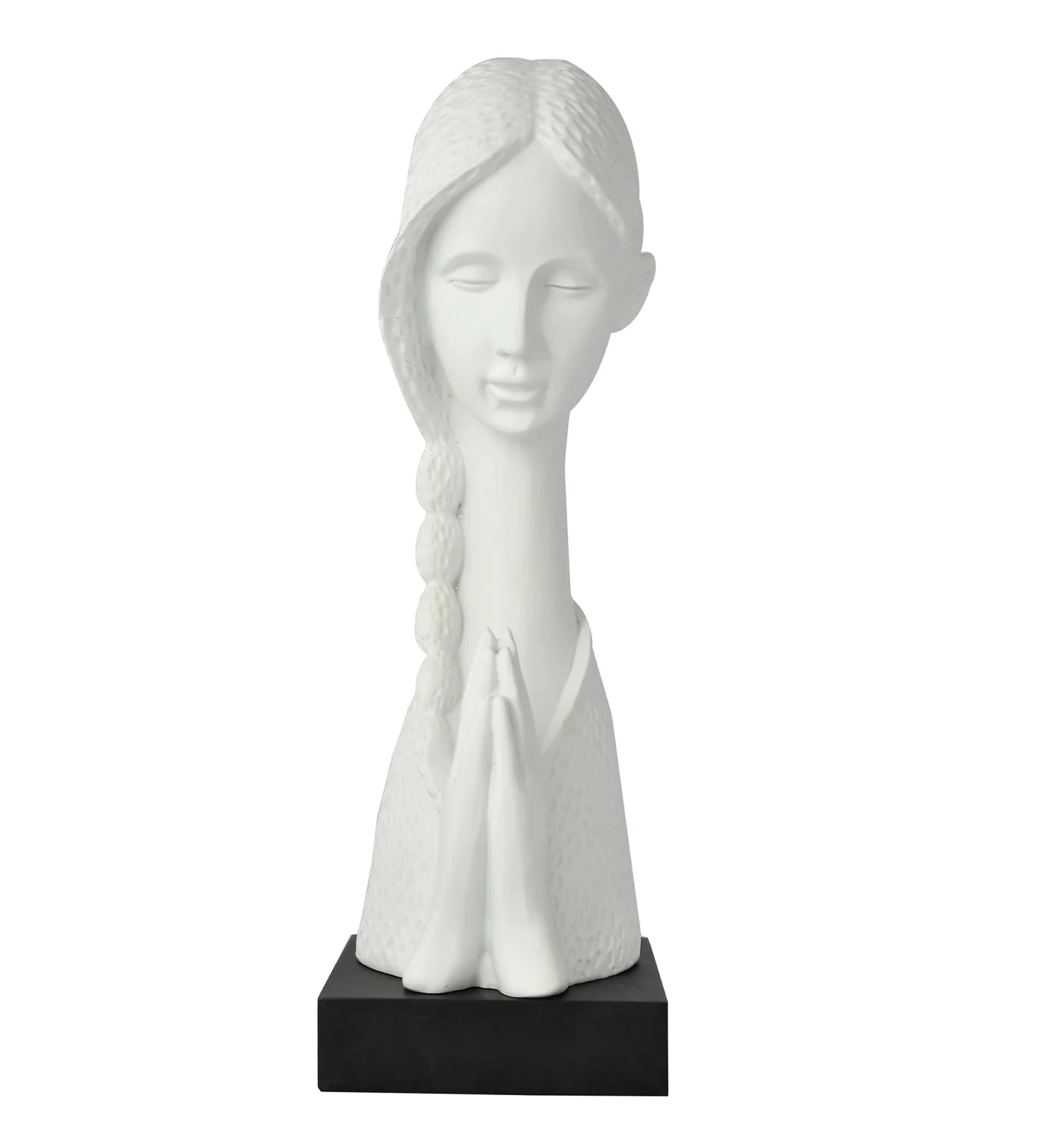 Namastey Lady Modern White Resin Figurine Contemporary Design Plastic Statue for Spring Decor Namastey Lady White Resin Figurine