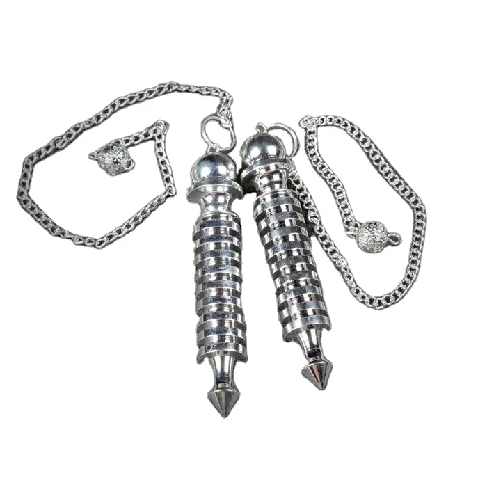 Buy Online Wholesale Price 9 Plated Isis Silver Brass Pendulums Supplier Universal Metal Pendulum for Energy Healing Shop
