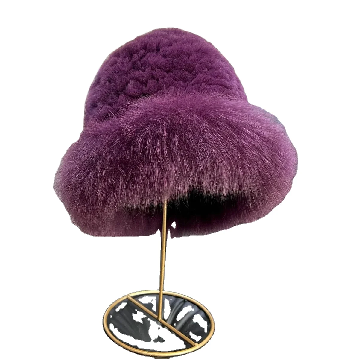 Plush Faux Fur Bucket Hats for Women Winter Warm Caps for Girls Vintage Bonnets Ear Protection Free Shipping