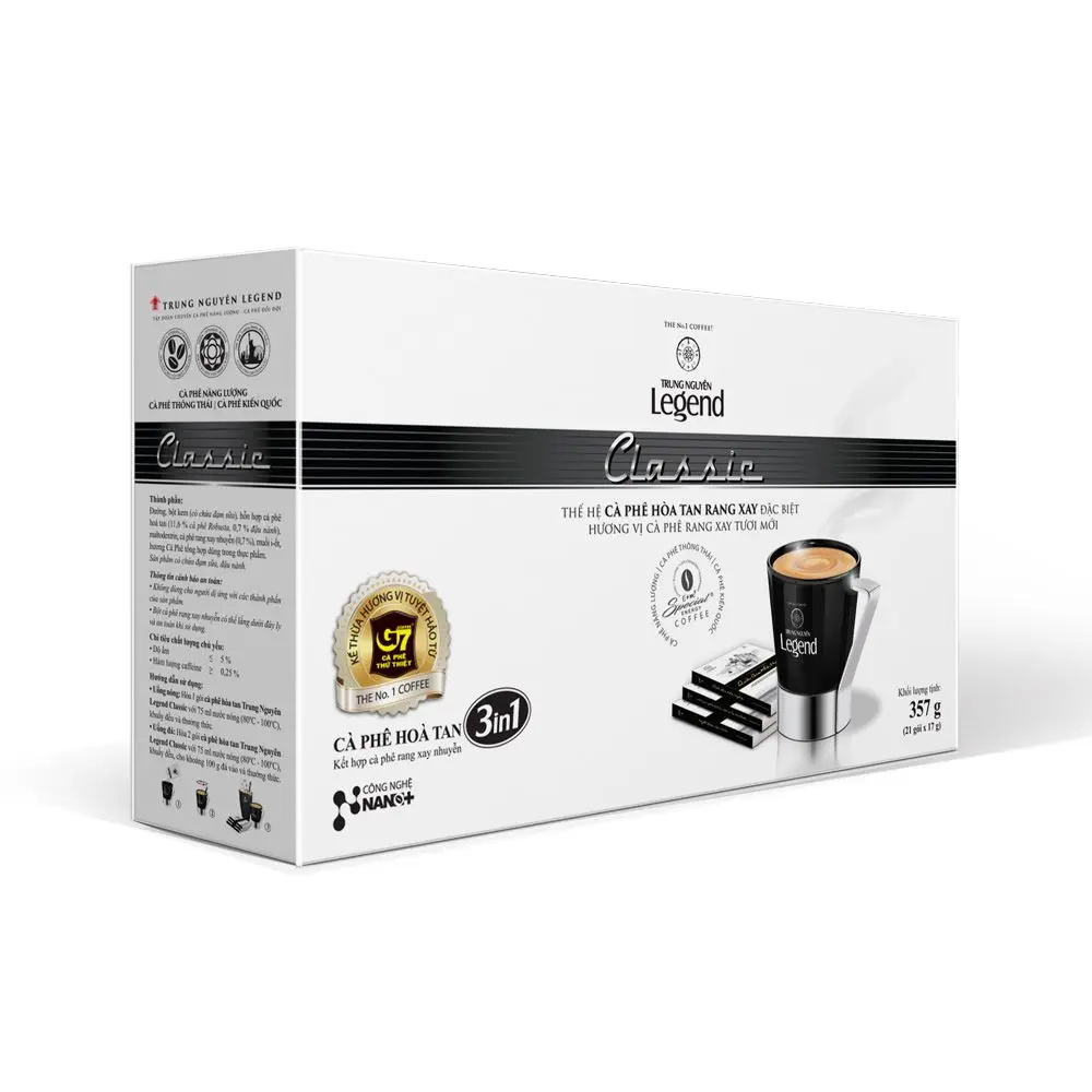 From Vietnam Instant Coffee - Legend Classic (Box 21 sticks) Luxury Box Standard Trung Nguyen Brand