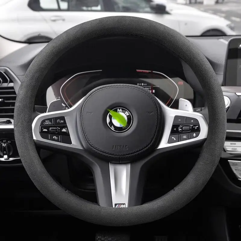 Winter Premium Racing Anti-fur Suede Alcantara Car Sports Grip Steering Wheel Cover