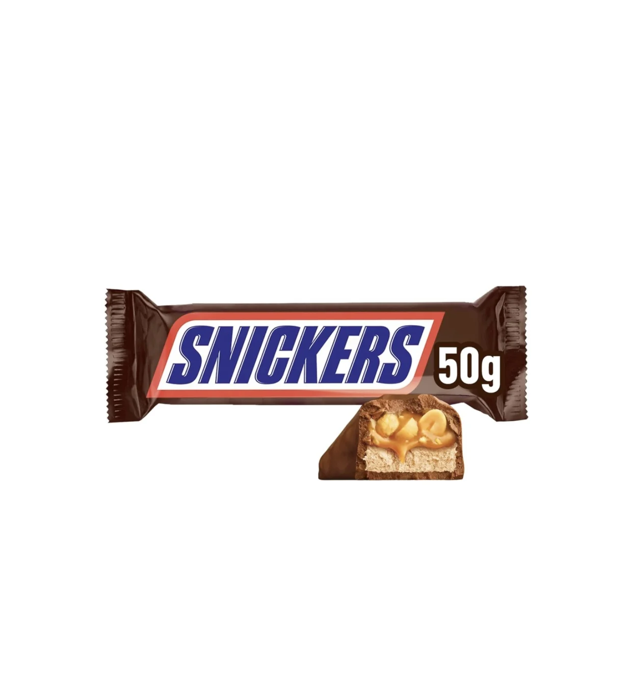 Батончик Snickers с карамелью и жареным арахисом в шоколаде 24 батончика X50