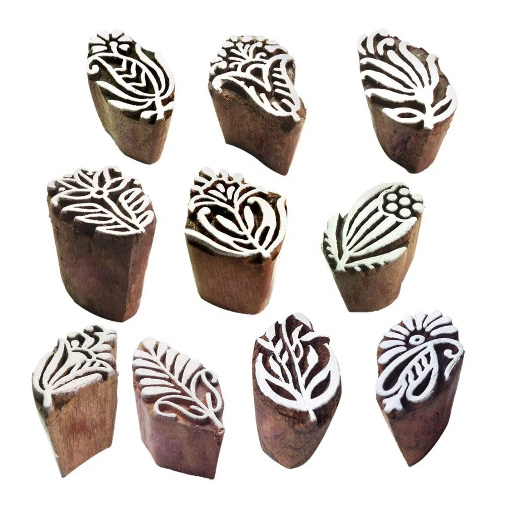 Decorative Small Floral Designs Wooden Stamp