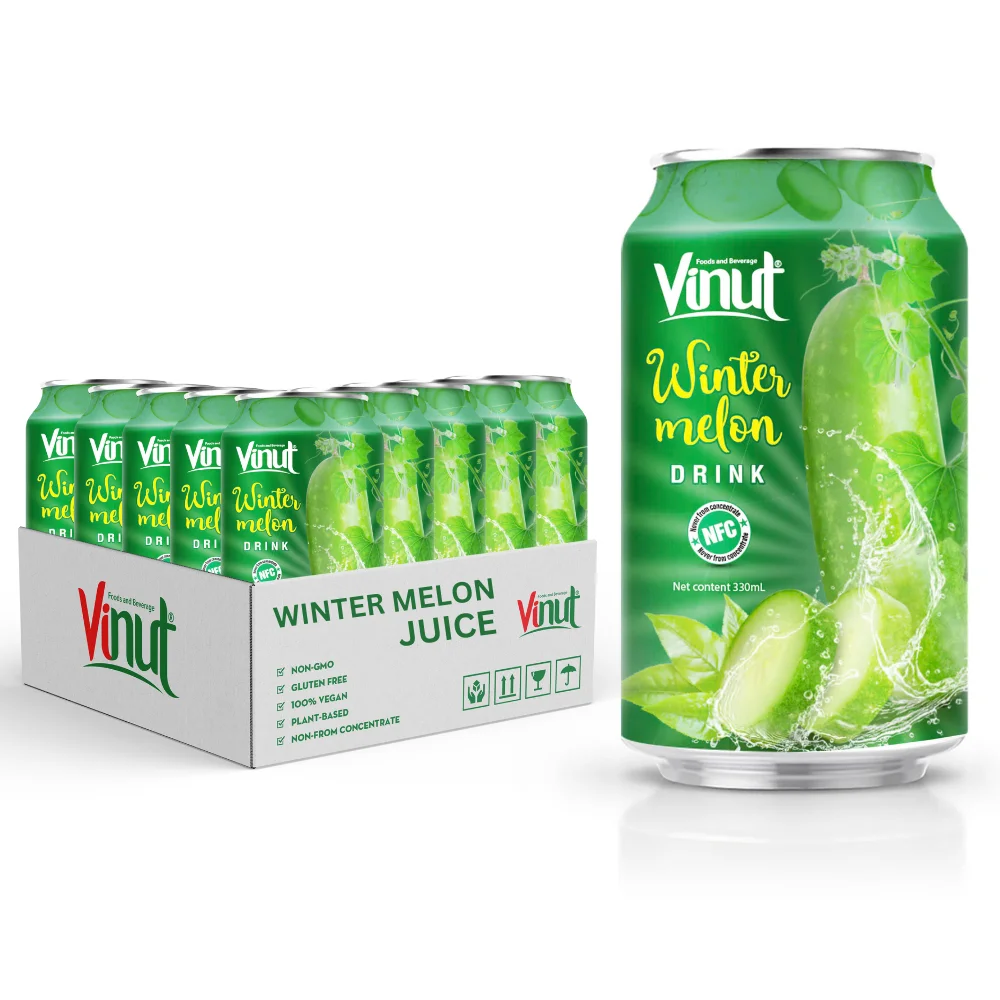 Private Label/Wholesale Soft Drink - 330ml Winter Melon Fruit Juice Drink 24Cans/Pack - Free Sample - Marketing Support