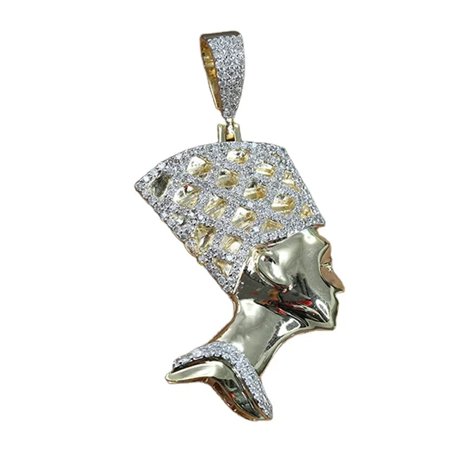 Лидер продаж изысканные ювелирные изделия из муассанита Египетский бриллиант 10 карат желтое золото подвеска для мужчин и женщин