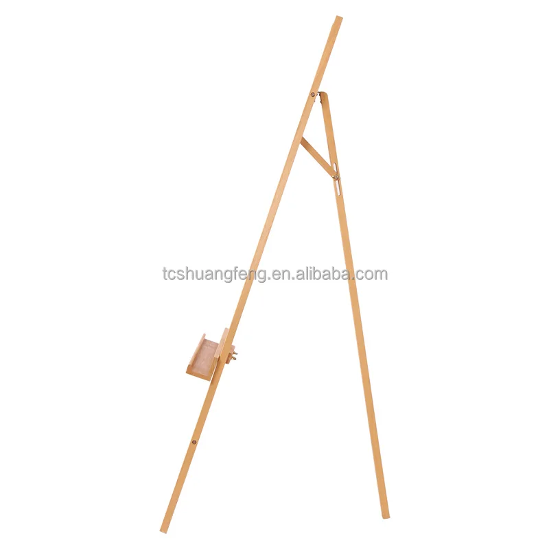 Basic Studio Easel Solid Beech Wood Easel Floor Painting Easel Adjustable Height and Working Angles W08