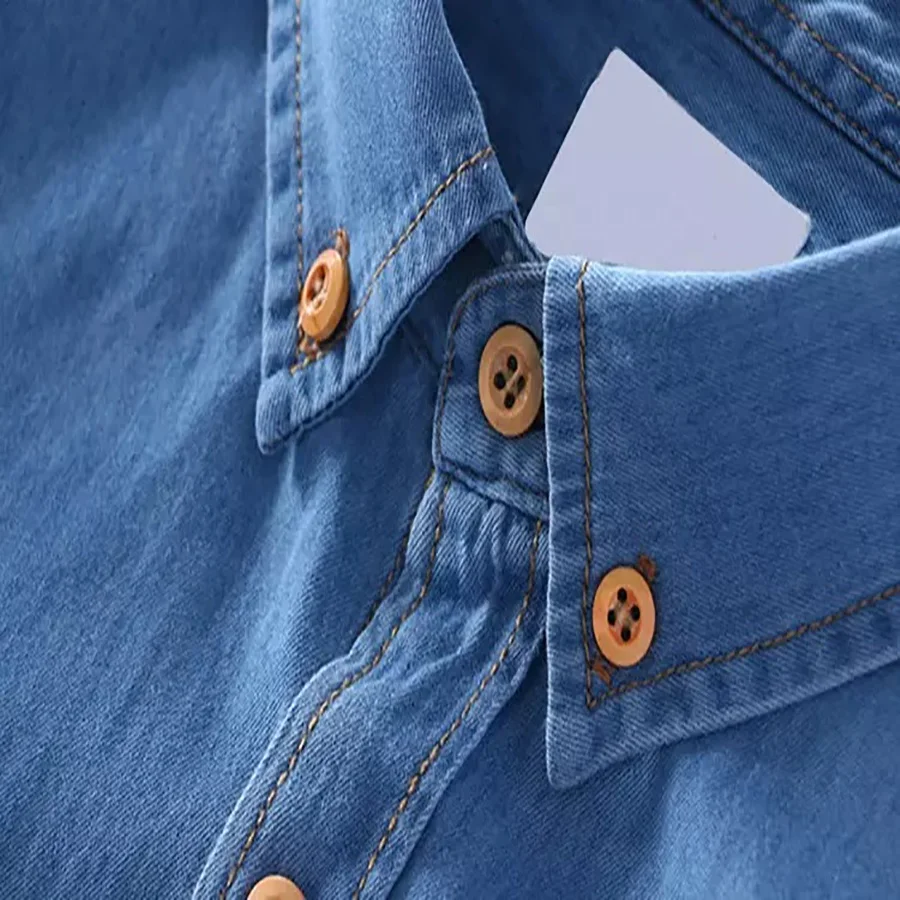 2020 New Denim Shirt Men Plus Large Size Cotton Jeans Cardigan Casual Fashion Two-pocket Slim Fit Long Sleeve Shirts For Male