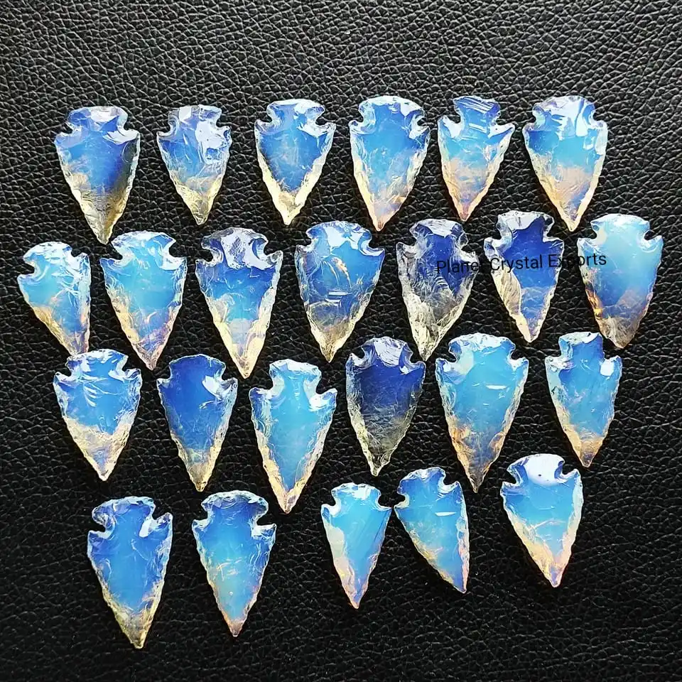 Latest Opalite 1 Inch Arrowheads Wholesale Crystal Crafts Semi-Precious Stone Crafts Reiki Rocks Feng Shui Minerals Arrowheads