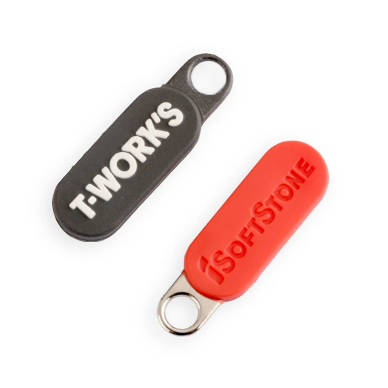Customized Logo Soft Pvc Rubber Zipper Pullers Silicone Custom Zipper Puller For Bag