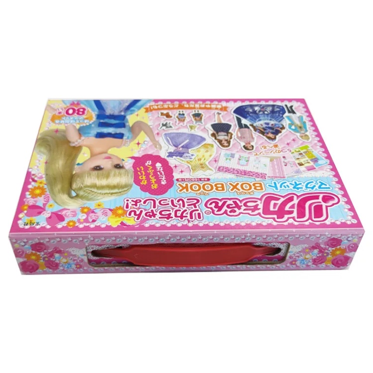 Custom Pattern Packaging Box With Handle Magnetic Flap Art Case Toy Box