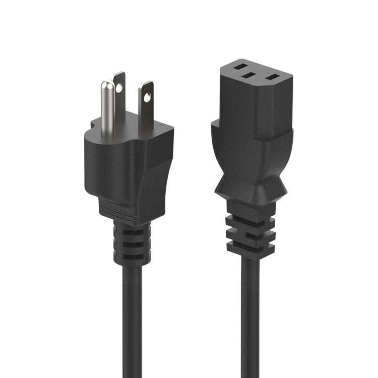 Custom Length Power Cable Factory 3ft to 25ft  c13 to US 3pin Plug Power Supply Cord