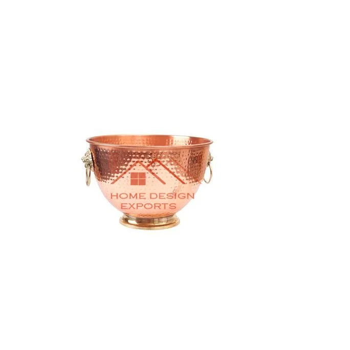 Handmade Copper Wine Bucket Bar And Wine Accessories 100% Pure Copper Beverage Tub Copper Wine Chiller Exporters India