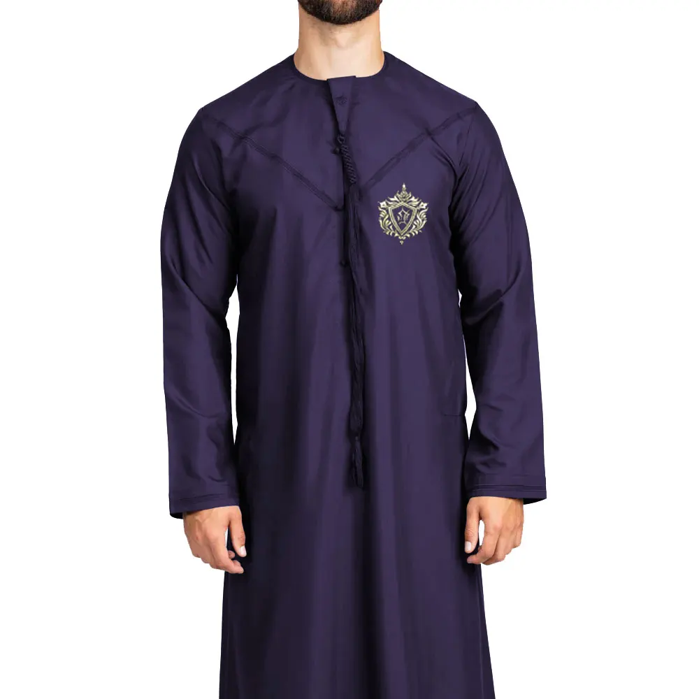 Modern 2024 Arabic Saudi Mens Thobes Daffah Manufacturer High Quality Solid Color Wholesale Jubbah