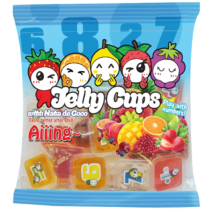 Aiiing фруктовые чашки-желе мини-чашка-желе с Nata De Coco - 25 г личи манго клубника виноград Ассорти кокосовое желе
