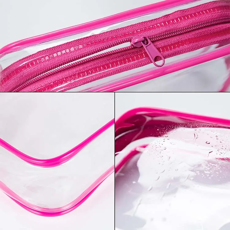 New Travel PVC Cosmetic Bags Set Women Transparent Clear Zipper Makeup Bags Organizer Bath Wash Make Up Tote Handbags Case