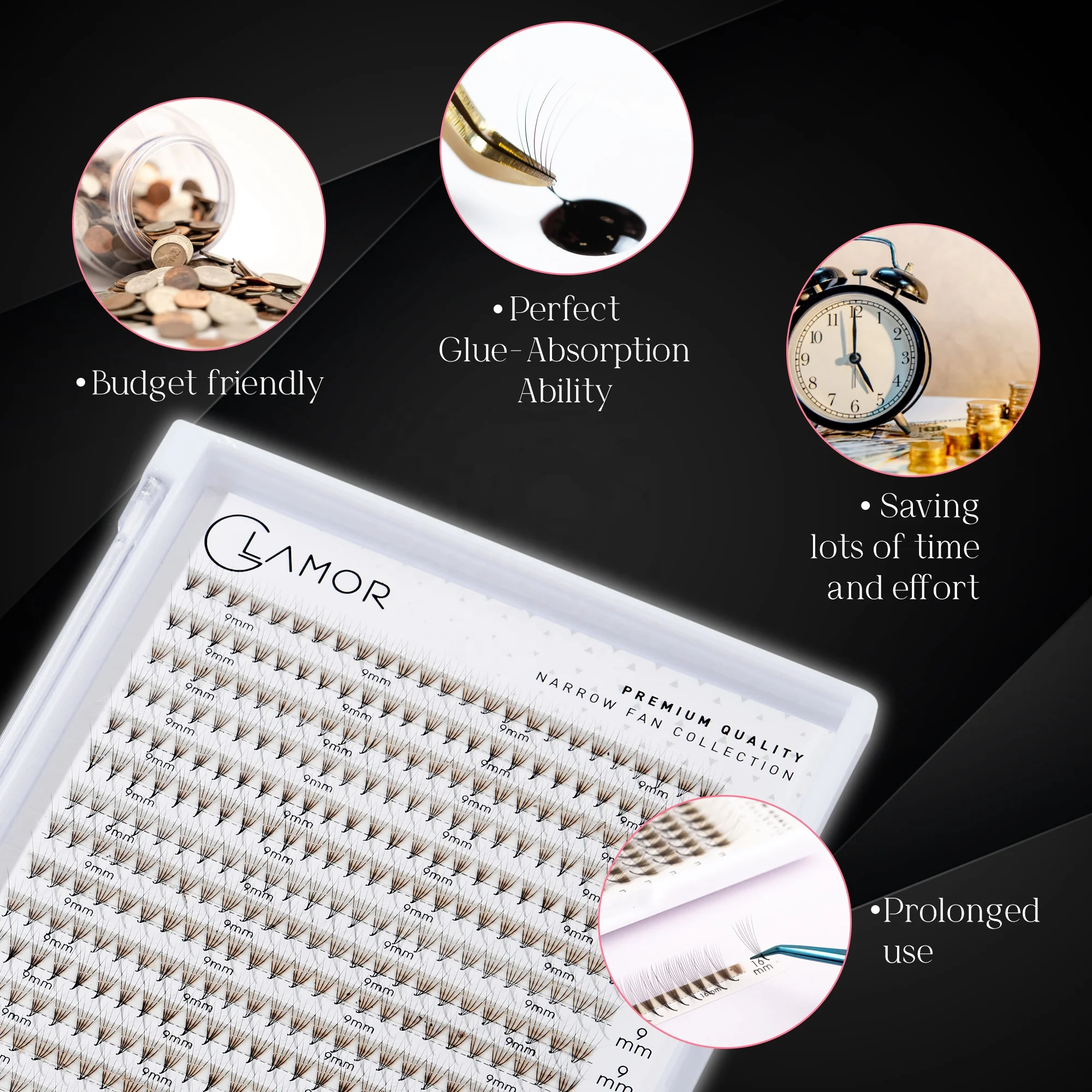 High Quality Vietnam Pre Made Volume Eyelash Extension Fans 5D 8-16mm Premade Volume Fan Lashes XL Tray volume Eyelashes