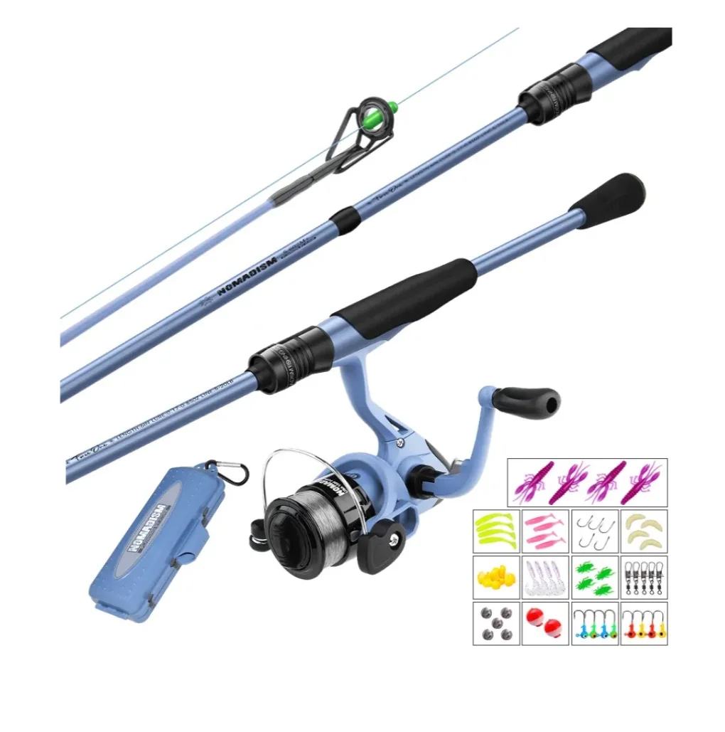 Low Price OEM 6 Colors 1.82m2 Secton ML Hard Carbon Fibre Ocean Beach Fishing Spinning Fishing Rod And Reel Combo Full Set