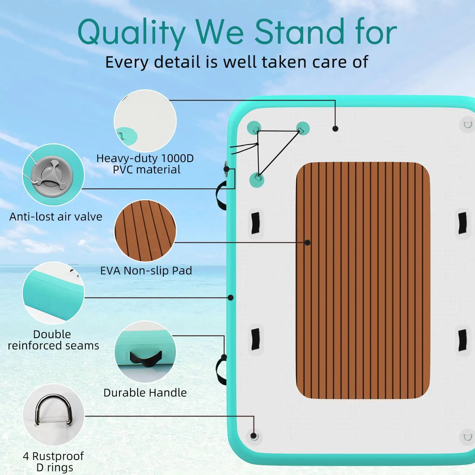 Multi-functional Custom Water Entertainment Inflatable Floating  Platform Pool Lake Sea Accommodates Multiple People