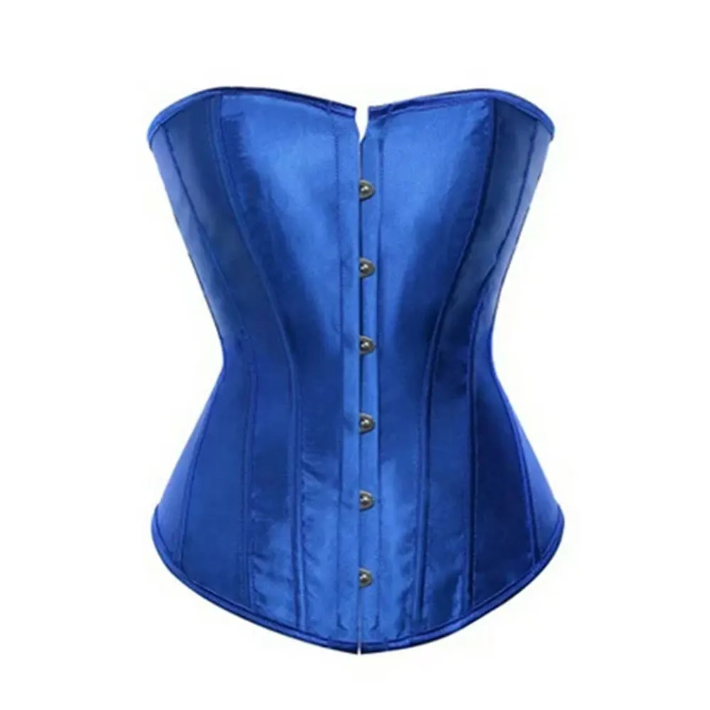 Curvy Overbust Satin front Busk Waist Curvy Steel Boned Corset Supplier From Pakistan Women Satin Corset