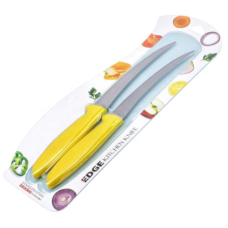 Низкая цена лучший кухонный ужин профессиональный нож для шеф-повара из нержавеющей стали стейка набор с ручкой полипропилена блистерной карточкой